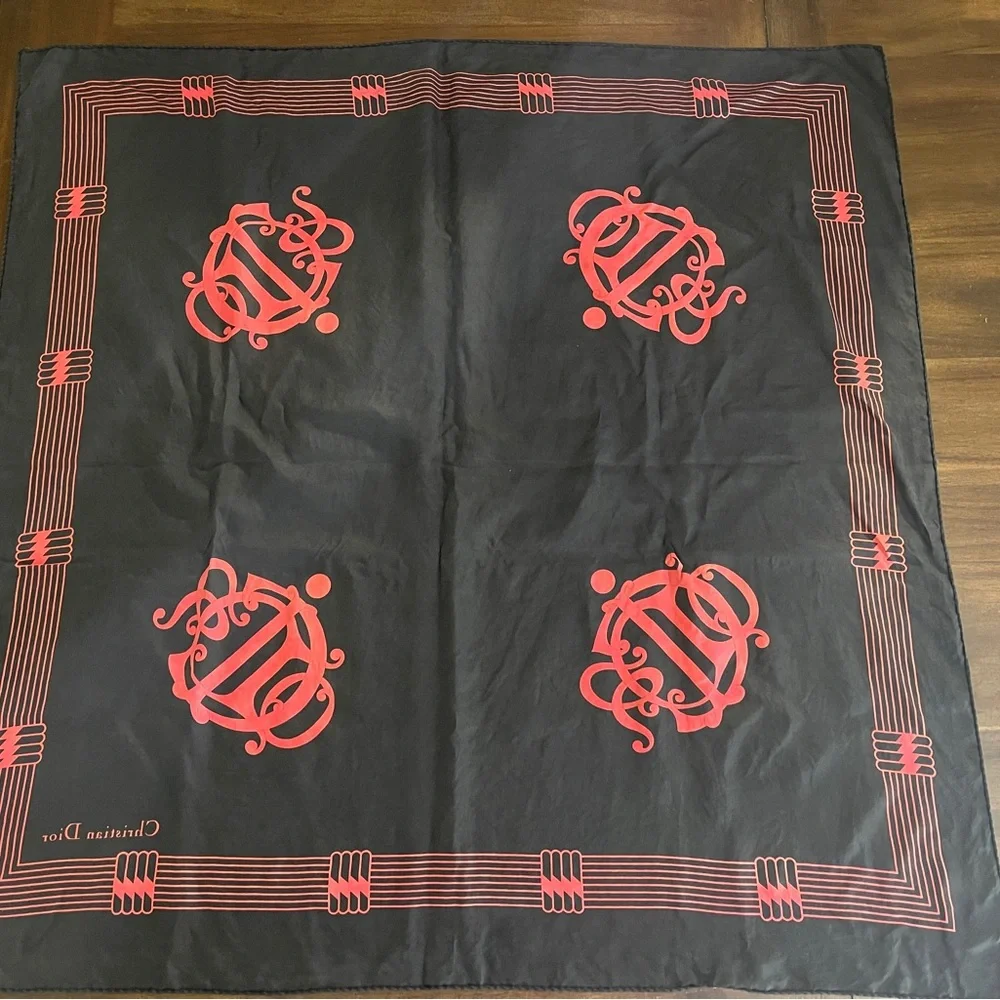 Dior Black and Red Scarf